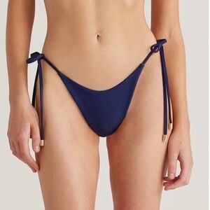 NWT QUINCE Italian Adjustable Side-Tie Bikini Bottom Deep Navy Blue